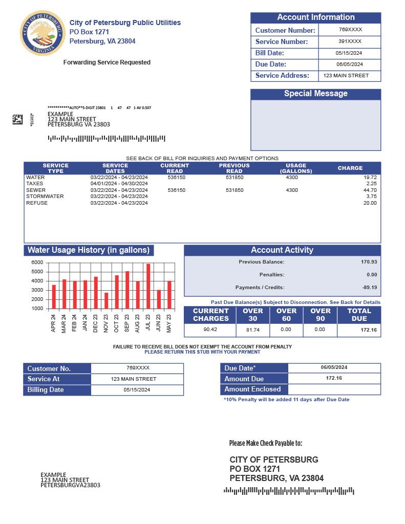 Water Bill Side 1